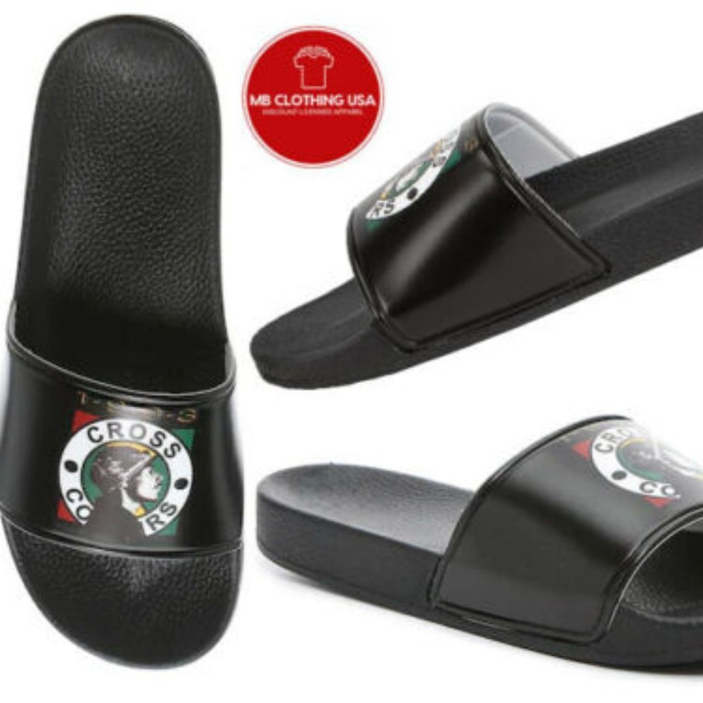 Snoop Dogg Men's Cross Color Slide Sandals BLACK